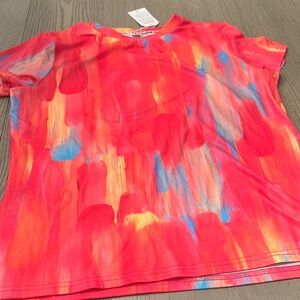 Vibrant Fuchsia and Blue Women's Short Sleeve Tee